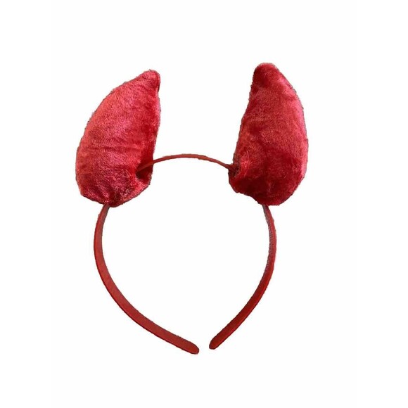 Cute Sexy Devil Horns Red Headband Halloween Costume Cosplay Velvety Read - Picture 1 of 2